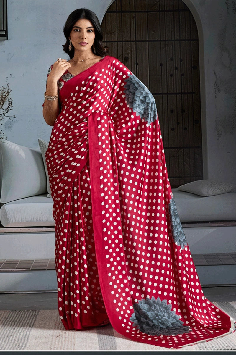 Latest Handwork Floral Print Saree For Farewell - Anaya Designer Studio