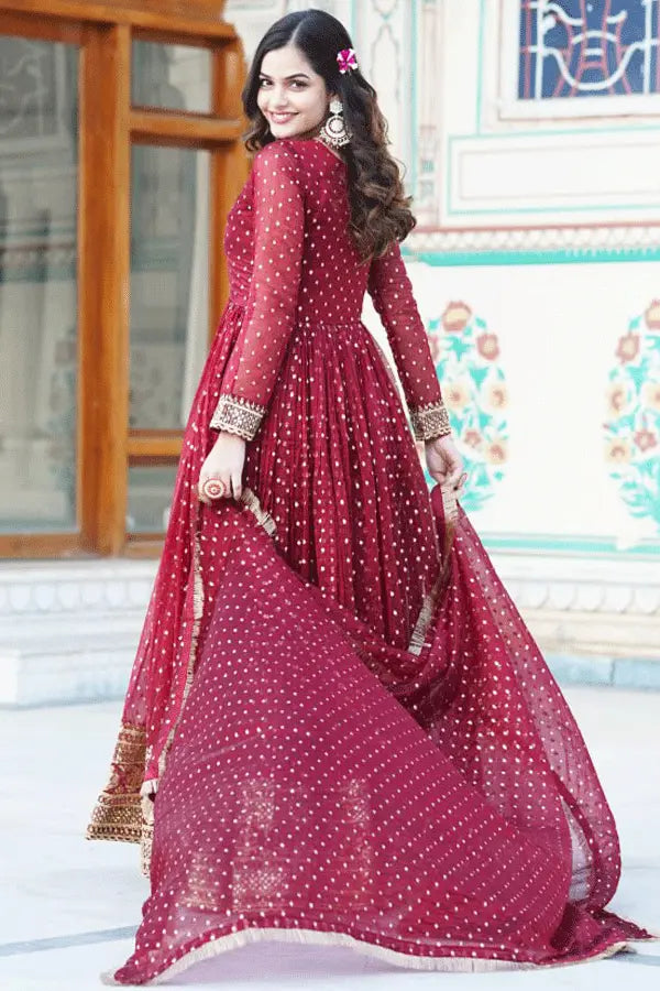 Full Sleeve Long Gown With Dupatta