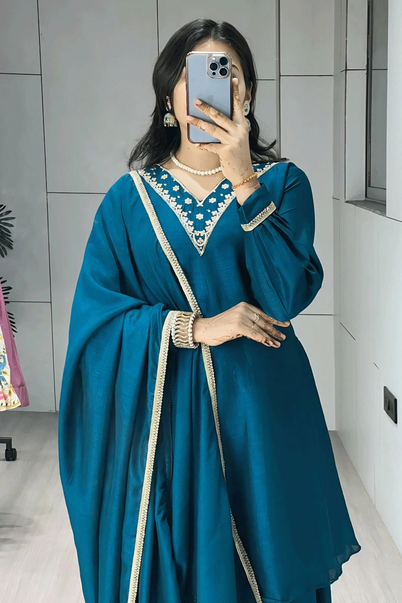 Teal sharara suit