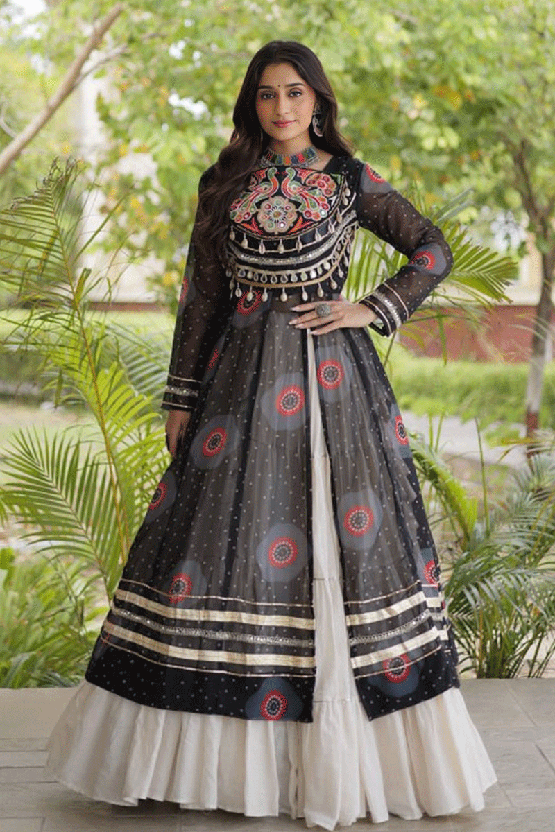 Garba Special Bandhani Print Lehenga Top