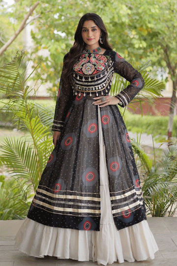 Garba Special Bandhani Print Lehenga Top