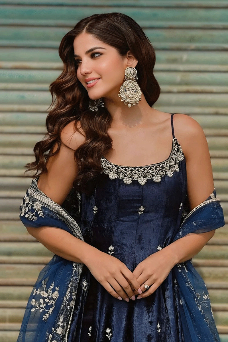 Navy blue anarkali