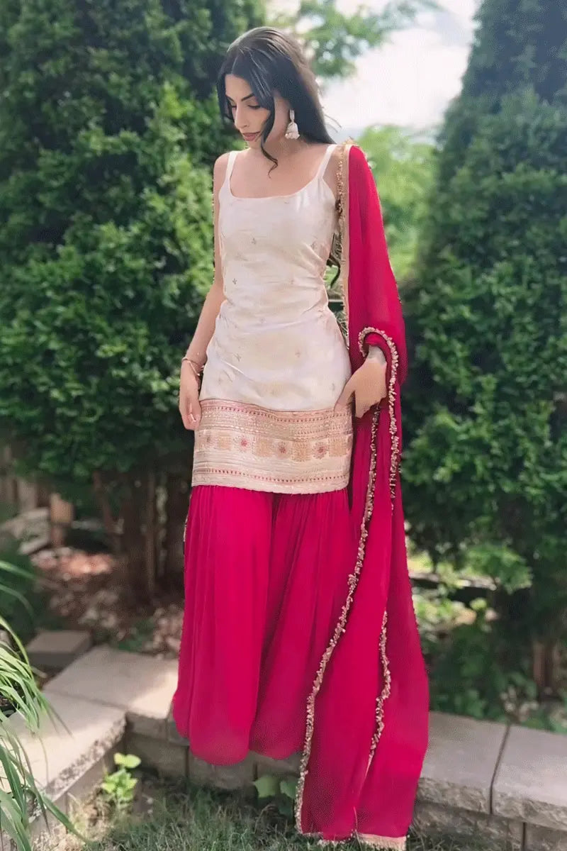 Georgette Sharara Suit For Wedding Party