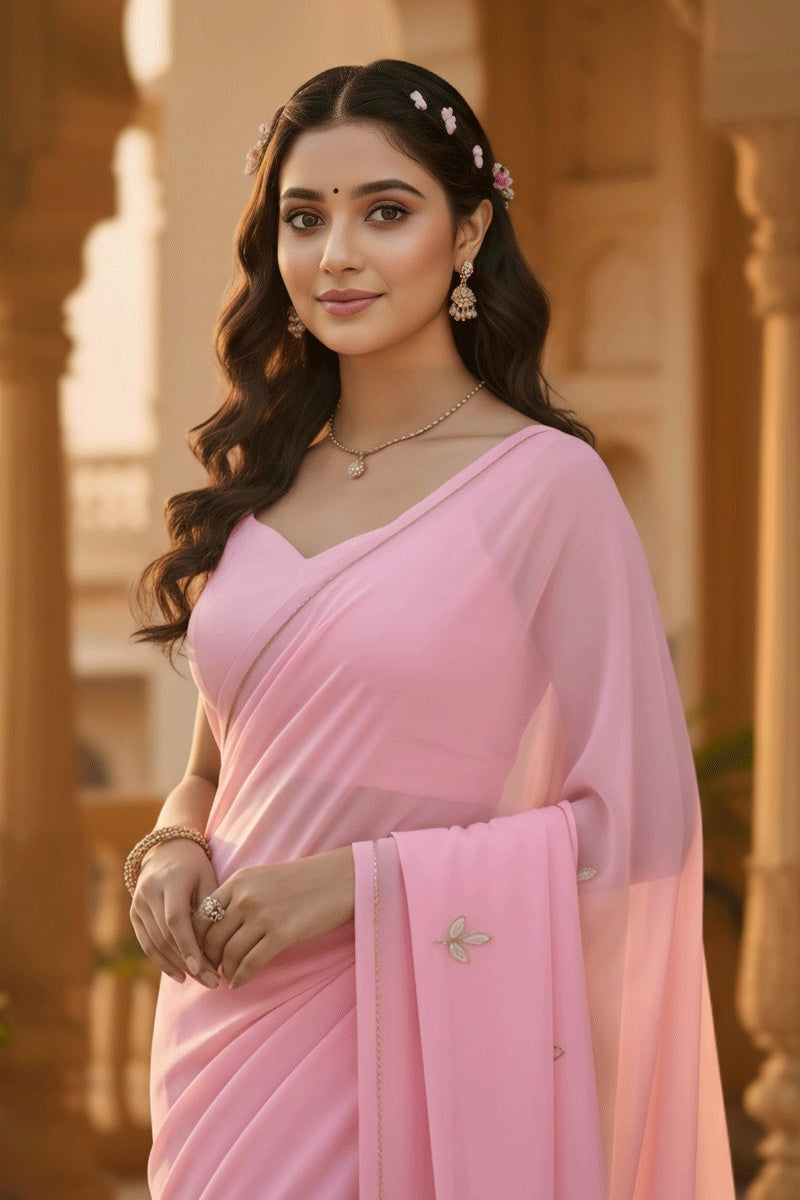 Baby Pink Saree