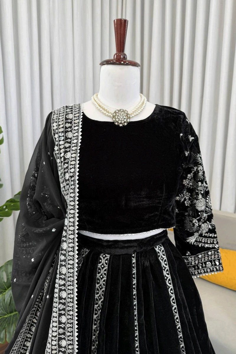 Girls black lehenga choli
