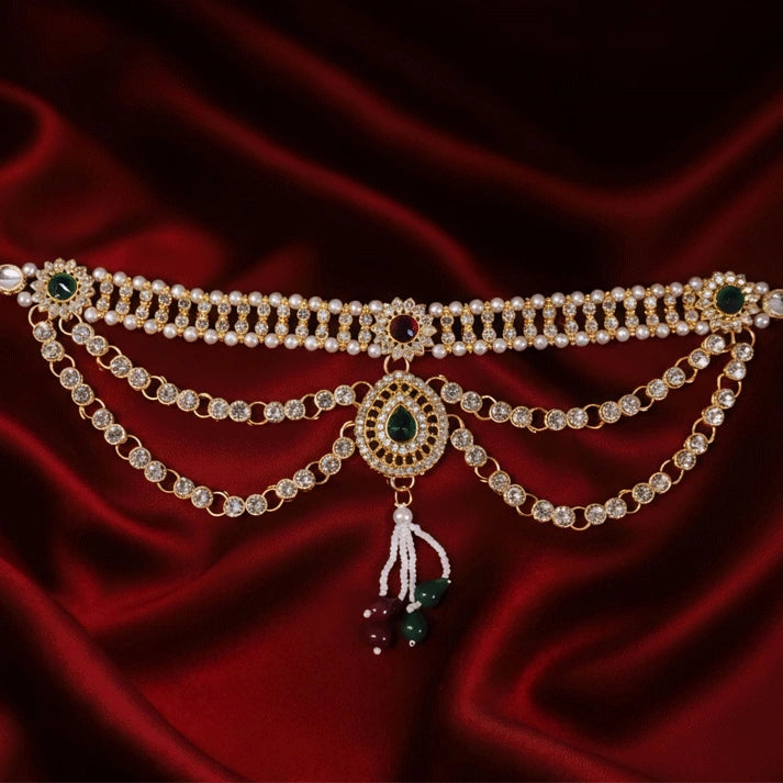 Gold Tone Diamond Kamarbandh for Bridal Look