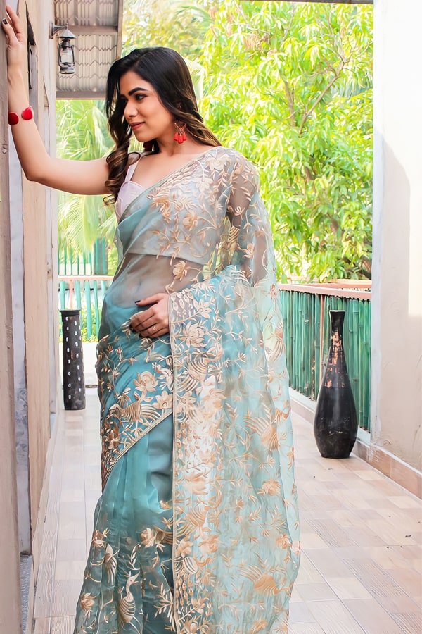 Organza Silk Sarees With Rich Pallu To Get Stunning Look In 2022 - Anaya Designer Studio