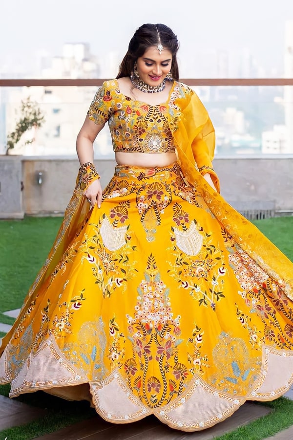 Haldi Yellow Lehenga For Wedding In 2022 - Anaya Designer Studio