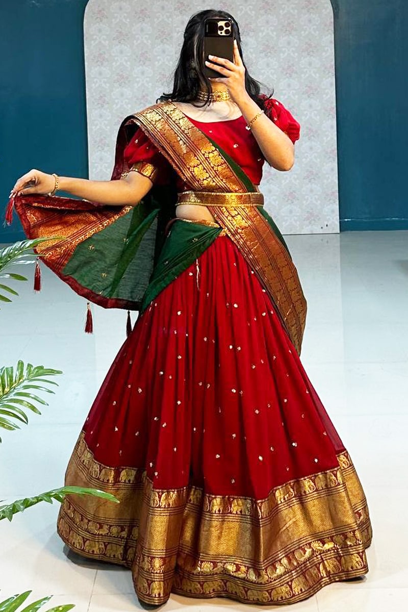 Traditional Half Saree For Wedding