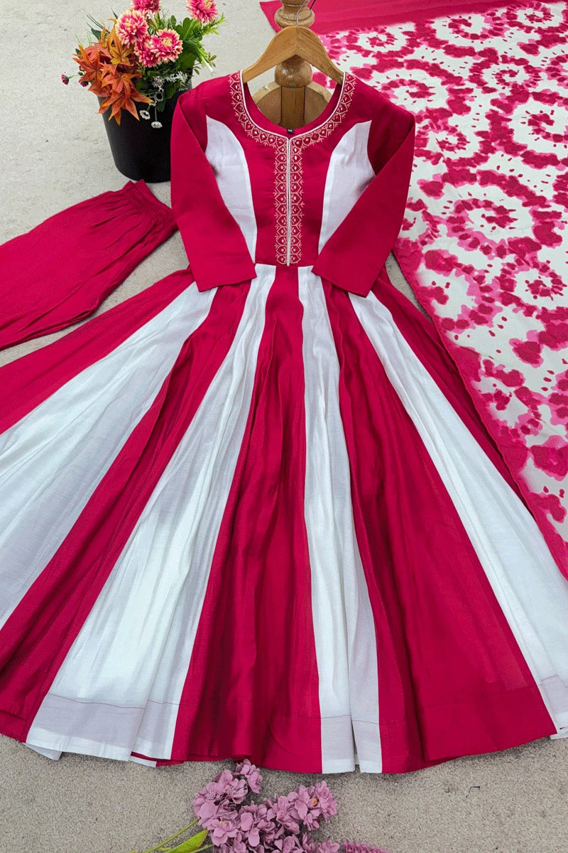 Half Sleeves Anarkali Gown 