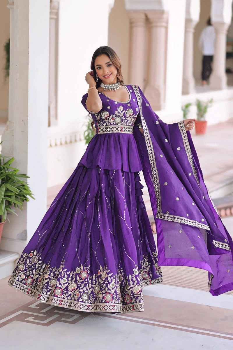 Half Sleeves Lehenga Choli 