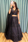 Heavy Sequin Work Crop Top Lehenga