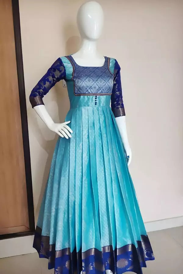 Latest Anarkali Banarasi Gown Design 2022 - Anaya Designer Studio