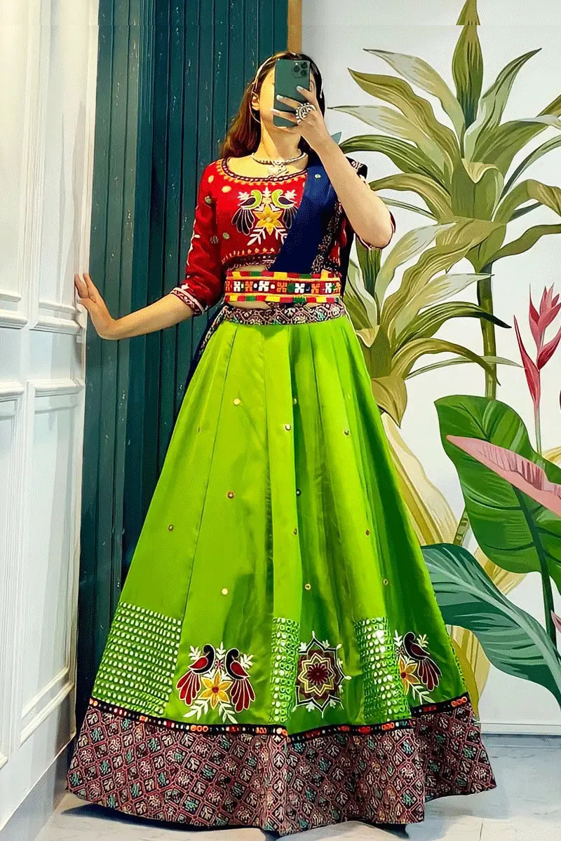 Heavy Cotton Silk Gujarati Chaniya Choli For Navratri
