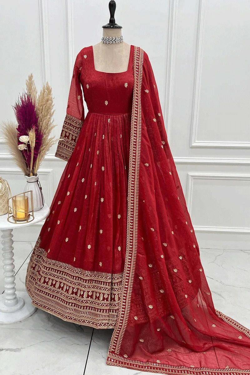 Heavy Flair Anarkali Gown With Dupatta 