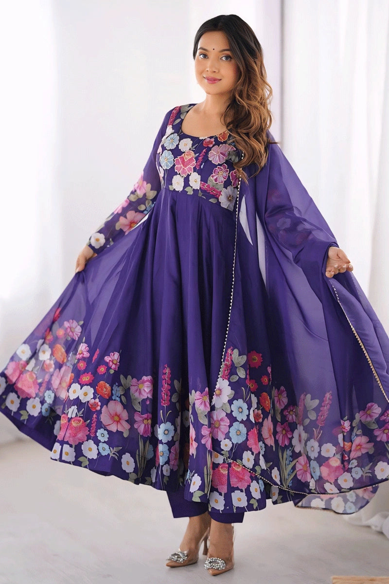 Heavy Flair Anarkali Suit With Dupaata