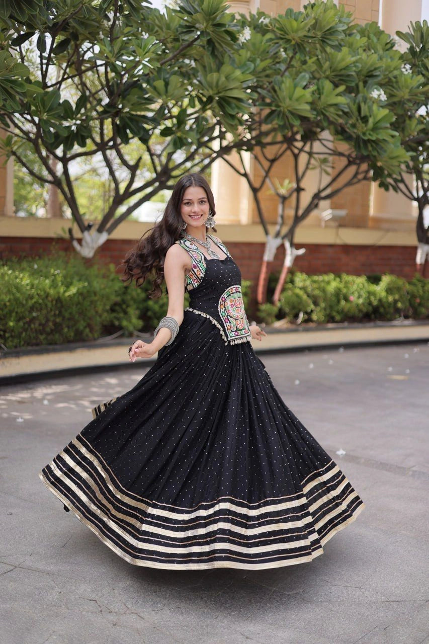 Heavy Flair Black Chaniya Choli