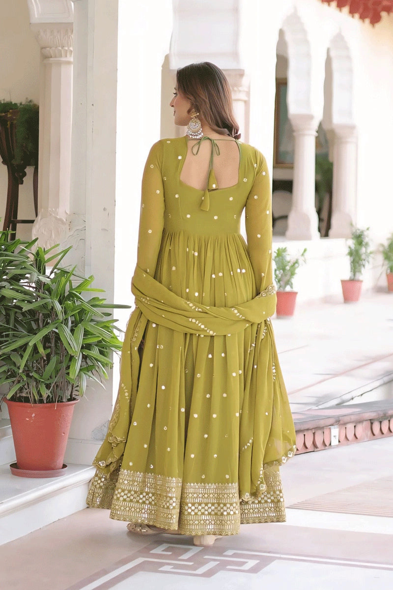 Heavy Flair  Gown With Dupatta
