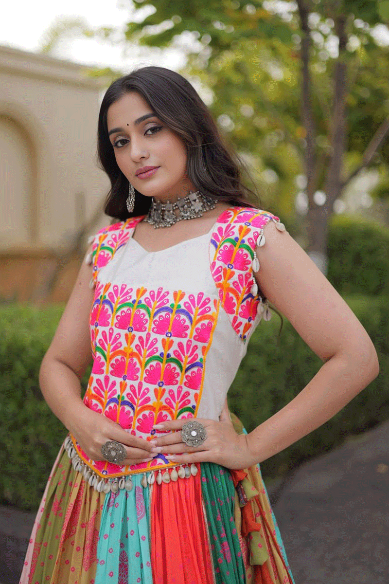 Heavy Flair Mirror Work Chaniya Choli