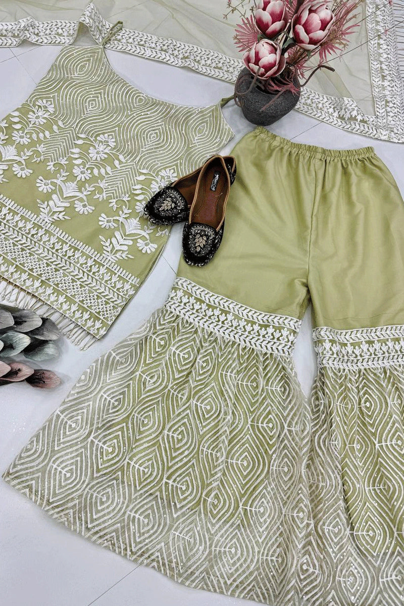 Heavy Sequnence Sharara Suit 