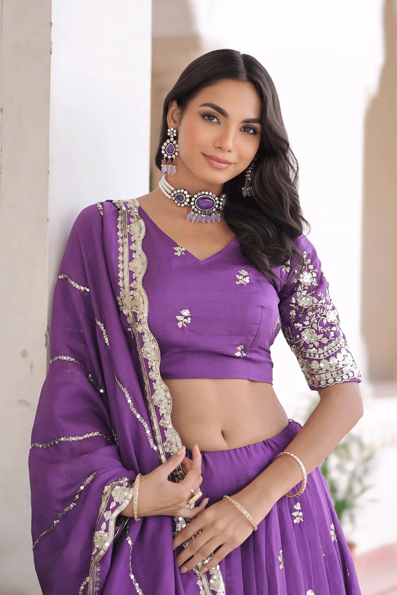 Heavy Zari Embroidered Lehenga Choli for Wedding