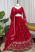 Heavy embroidered border lehenga