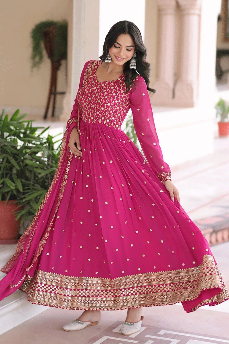Rani pink Anarkali