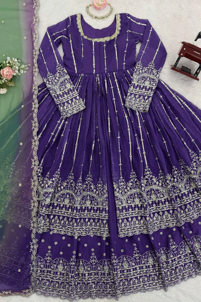 Heavy work shimmer lehenga