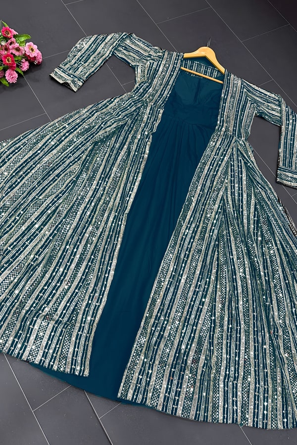 Designer Long Shrug Dress For Girls - Anaya Designer Studio Designer Long Shrug Dress For Girls - Anaya Designer Studio