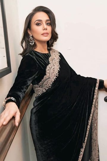 Black Velvet Saree