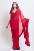 Janhvi kapoor red saree online shopping