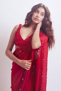 Janhvi kapoor red saree online shopping 2021