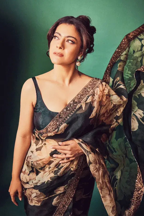 Kajol Devgan Floral Print Organza Saree