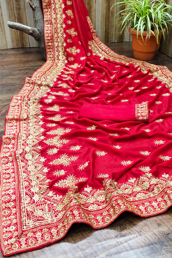 Karva chauth Special saree 2021 online Red - Anaya Designer Studio