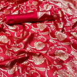 Karwa Chauth Banarasi Silk Saree Online Buy Red