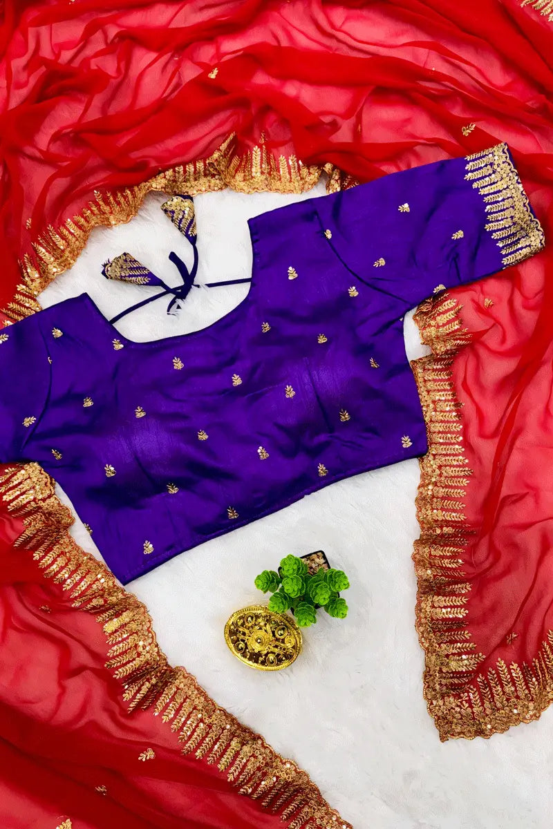 Karwa Chauth Special Saree With Stitched Blouse