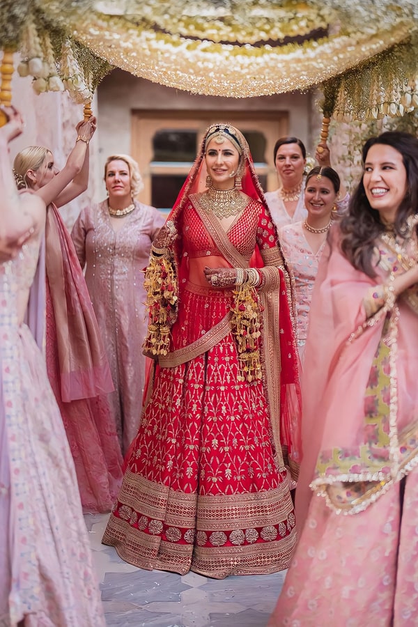 Katrina Kaif Red Lehenga For Bride