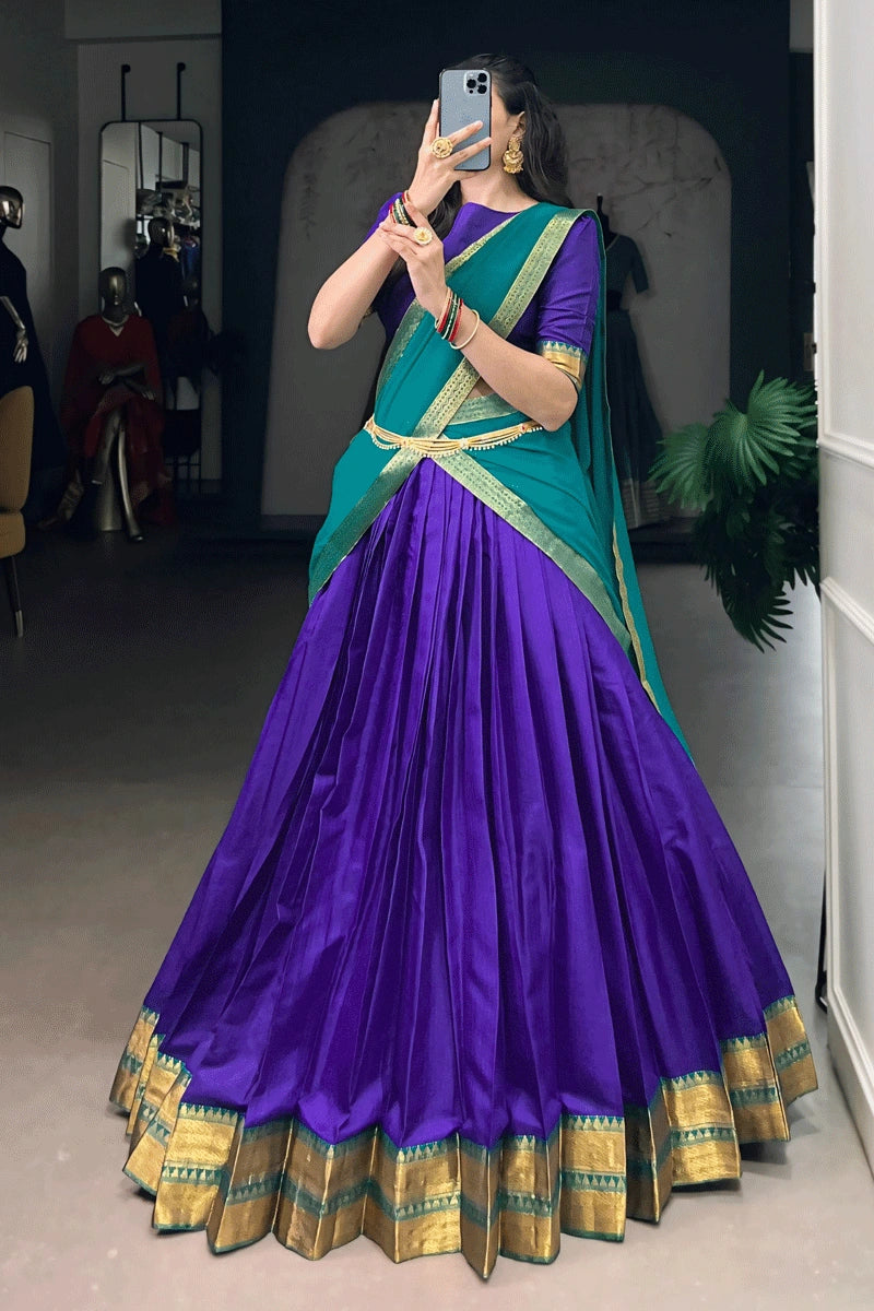 Kerala style half lehenga saree