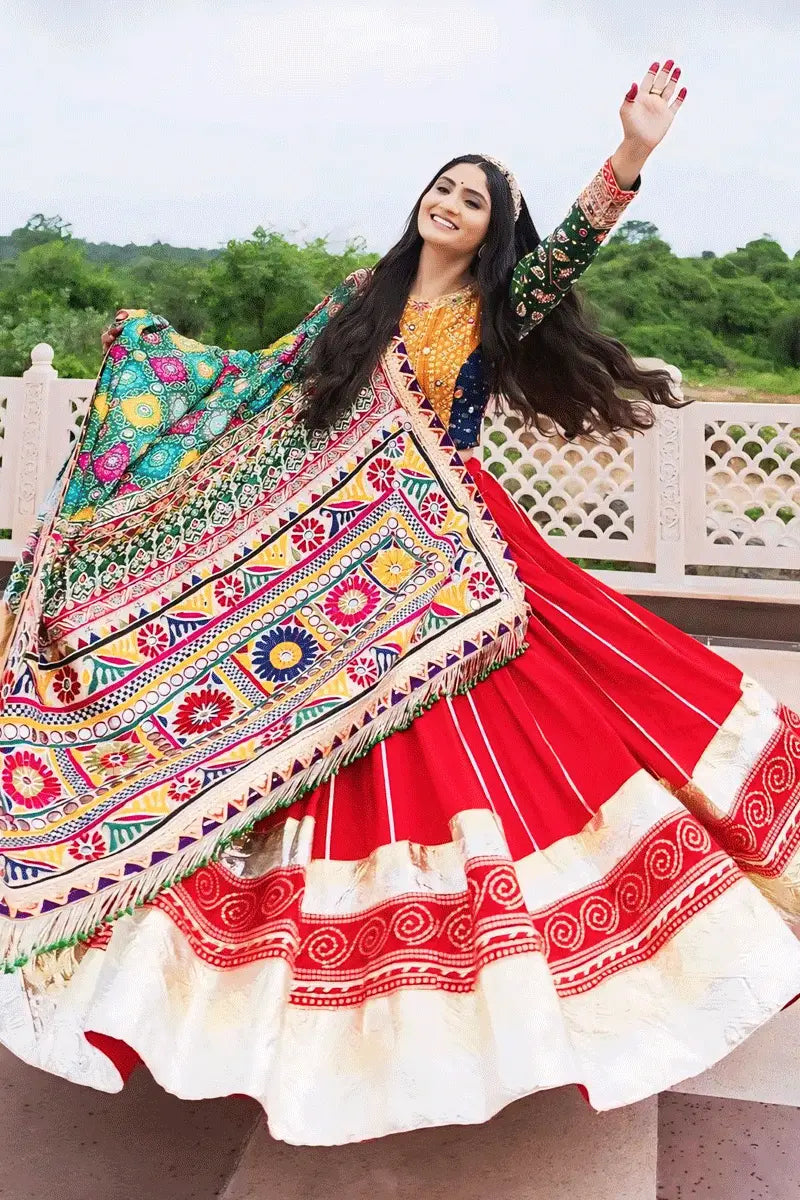 Kinjal Dave Red Chaniya Choli For Navratri Online Shopping