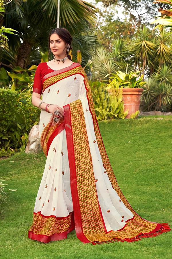 Kolkata durga puja saree online 2021 Red - Anaya Designer Studio
