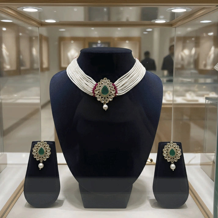 Kundan Floral Pendant