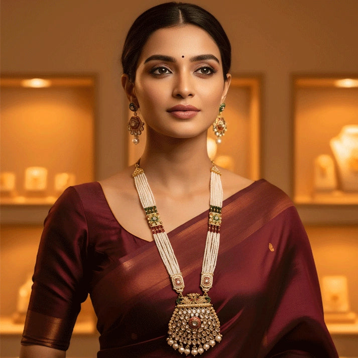 Kundan Pearl Necklace Set