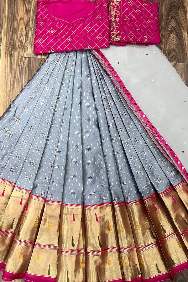 Langa Half Saree Dupatta Designs