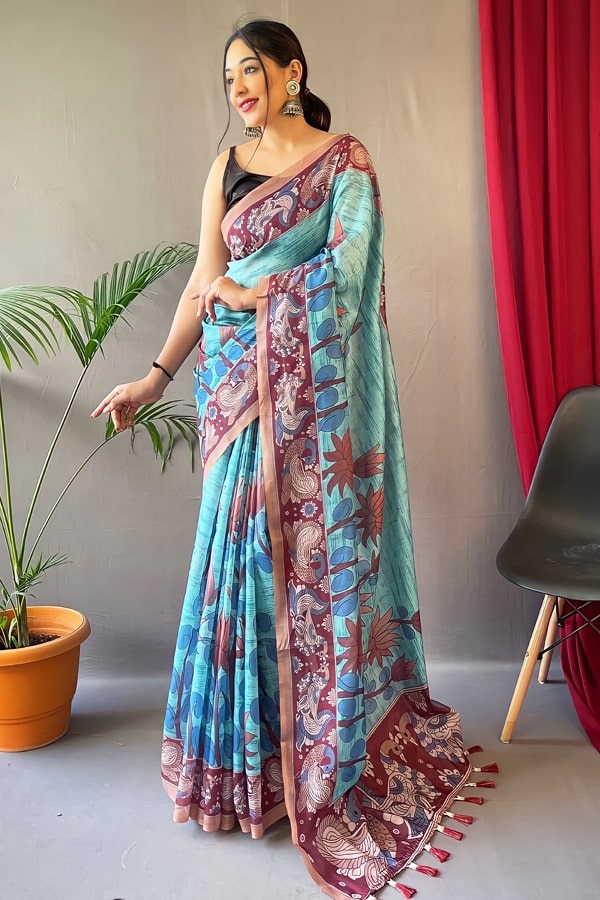 Latest Cotton Kalamkari Sarees Online Buy 2022 - Anaya Designer Studio