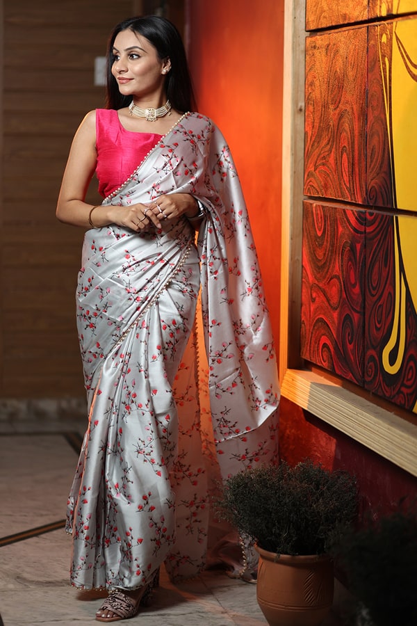 Latest Designer Digital Printed Saree For Girls - Anaya Designer Studio