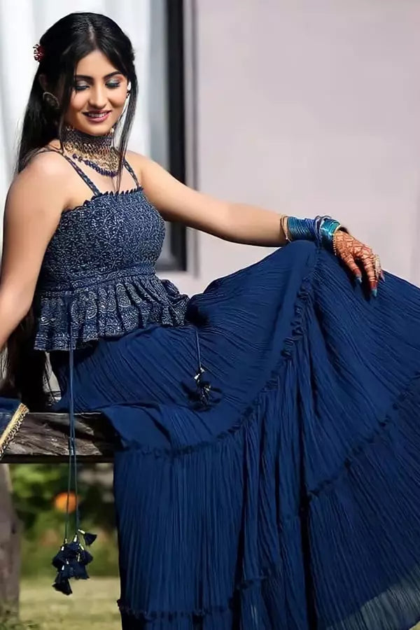 Crop Top Lehenga For Teenage Girl 2022 - Anaya Designer Studio