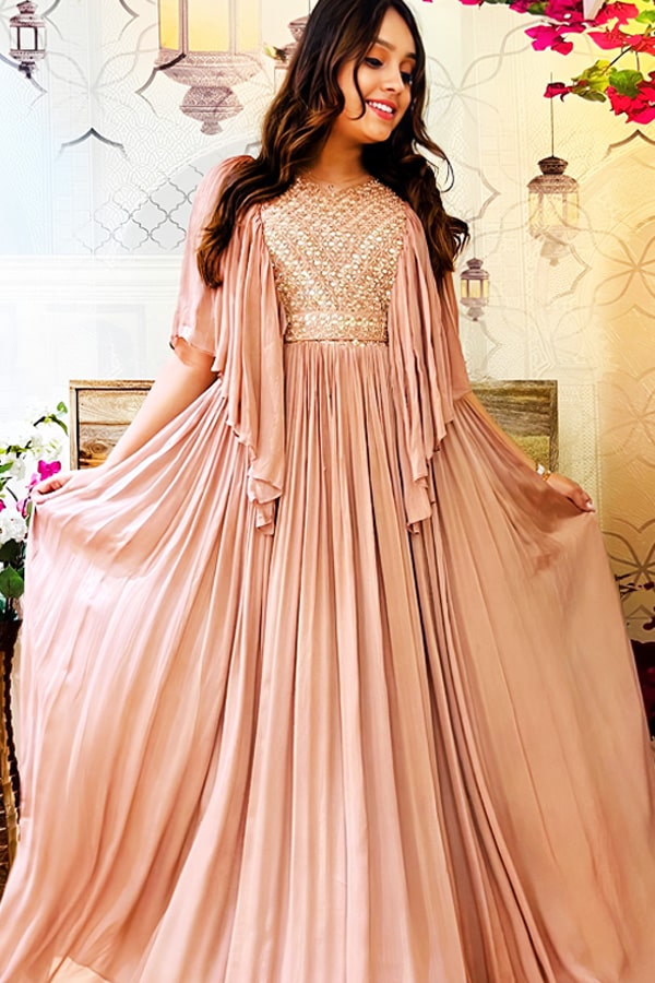Designer Gown Made From Old Sarees For Women - Anaya Designer Studio