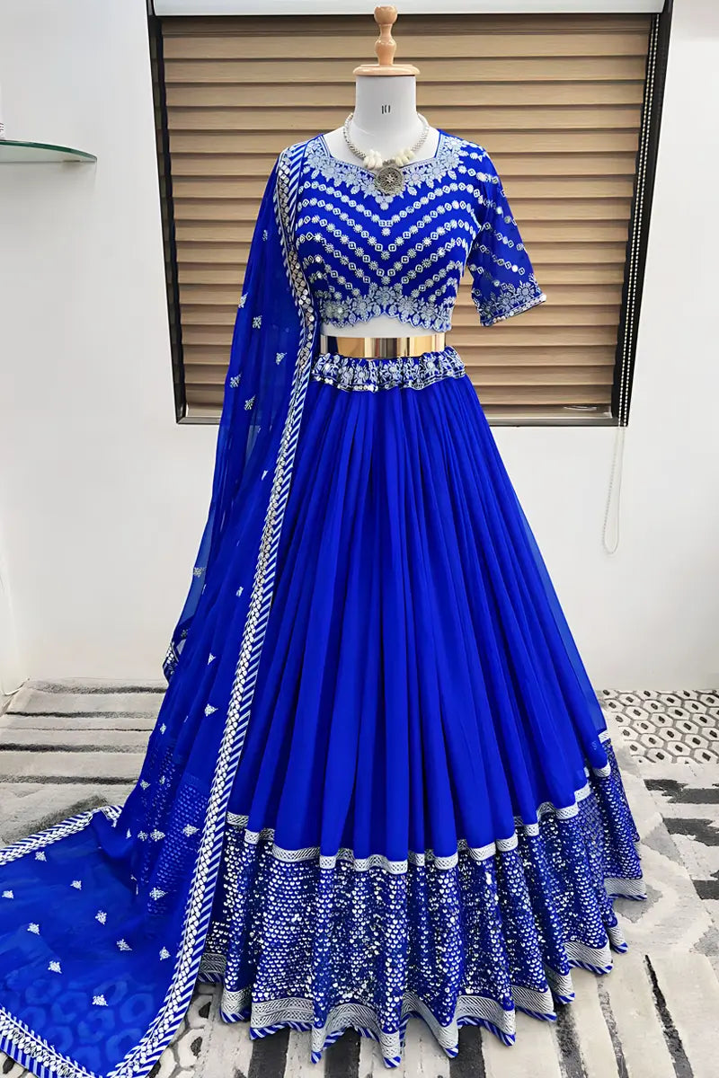 Latest Georgette Bridesmaid Lehenga For Sister Wedding - Anaya Designer Studio
