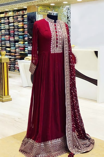 Latest Indian wedding party dresses 2021 Black Maroon - Anaya Designer Studio Latest Indian wedding party dresses 2021 Black Maroon - Anaya Designer Studio