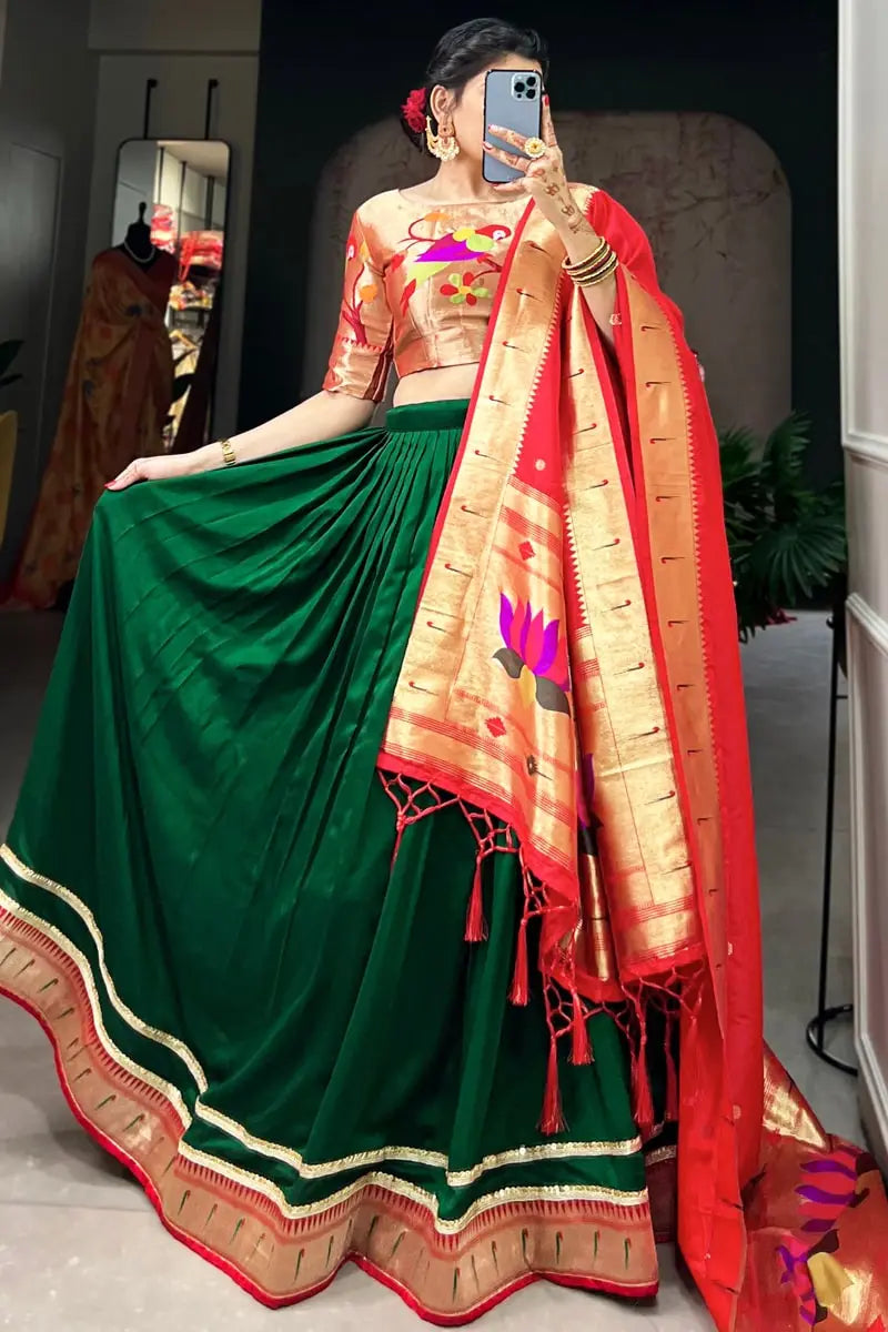 Crop Top Lehenga With Dupatta